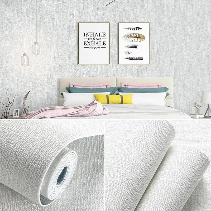 3D Linen Waterproof Self-Adhesive Wall Paper (5 colours available) - SS