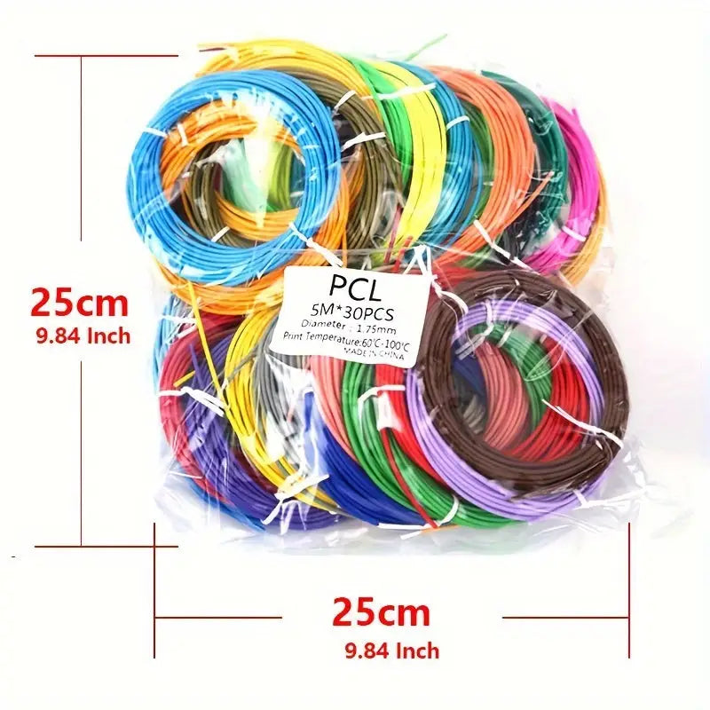 3D Pen Filament PCL/PLA 1.75mm (Multi-Colour Options) - SS