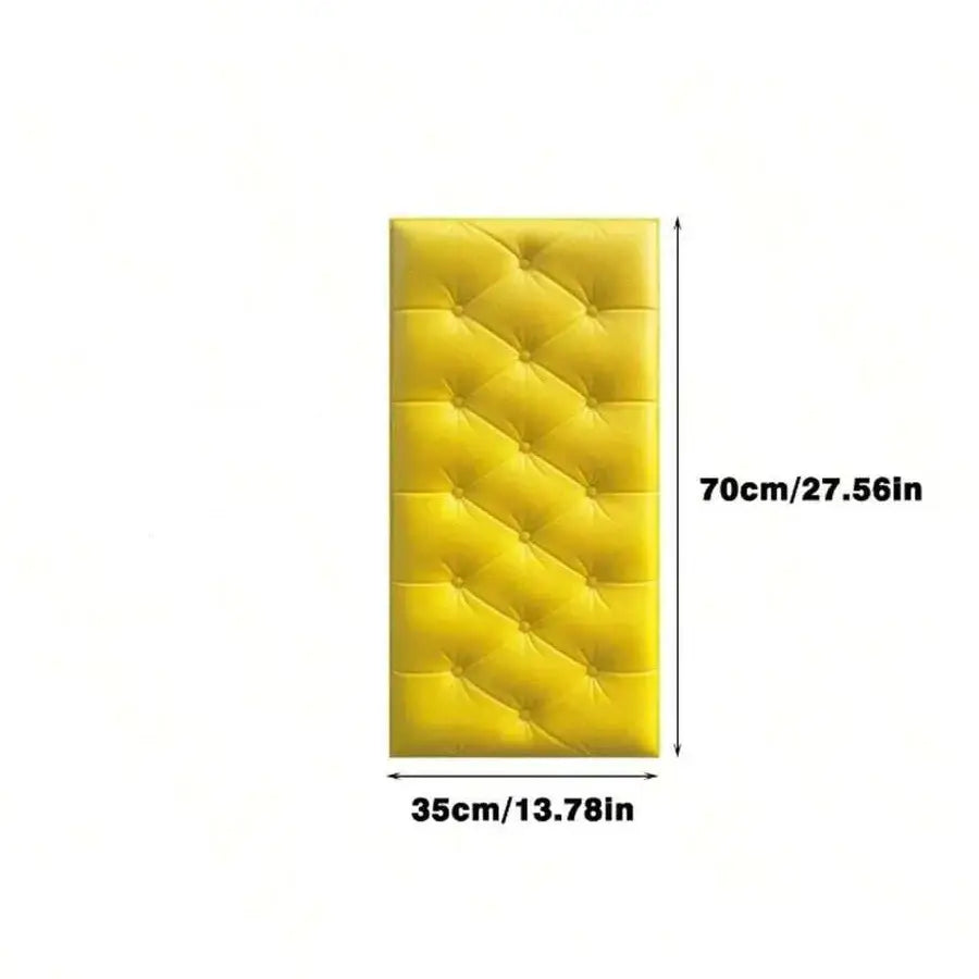 3D Self-Adhesive Foam Wall Stickers (9 colours available) - Bright Yellow / 35X70cmx7mm - SS