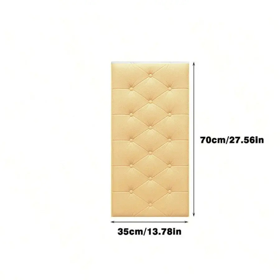 3D Self-Adhesive Foam Wall Stickers (9 colours available) - Light Yellow / 35X70cmx7mm - SS