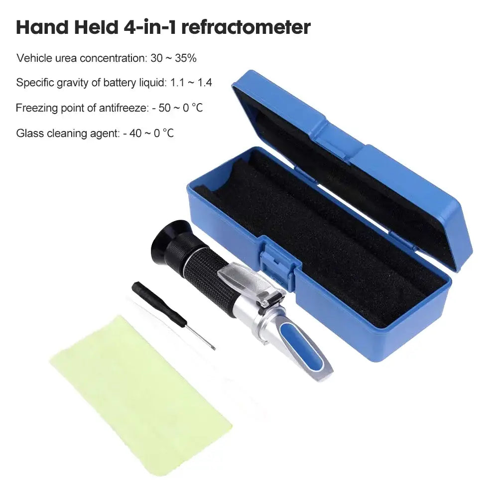 4-in-1 ATC Refractometer – Antifreeze Coolant AdBlue & Battery Fluid Tester - With box - HBC