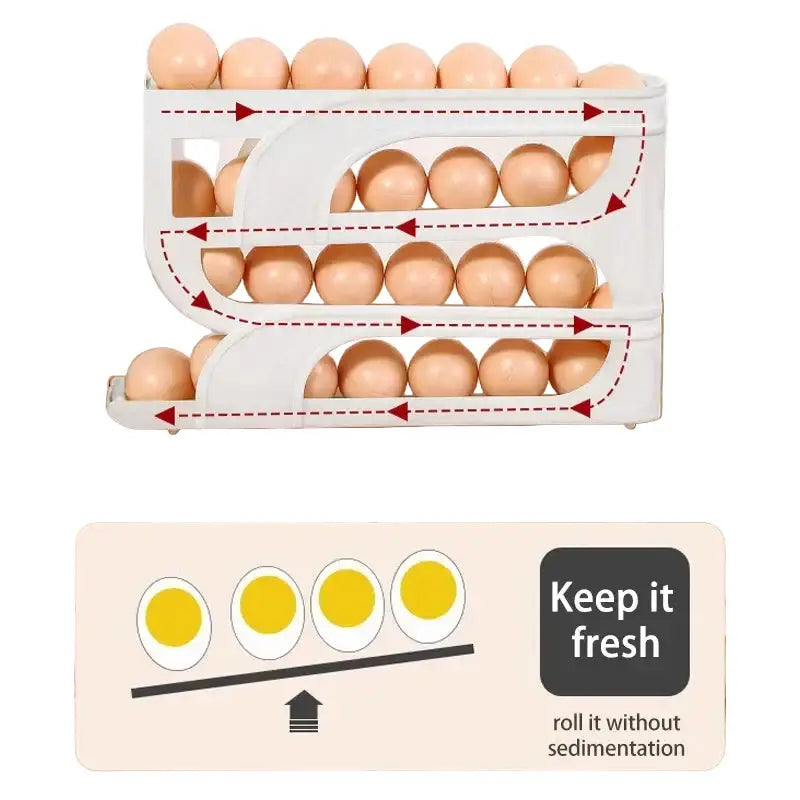 4-Layer Automatic Rolling Egg Holder - SS