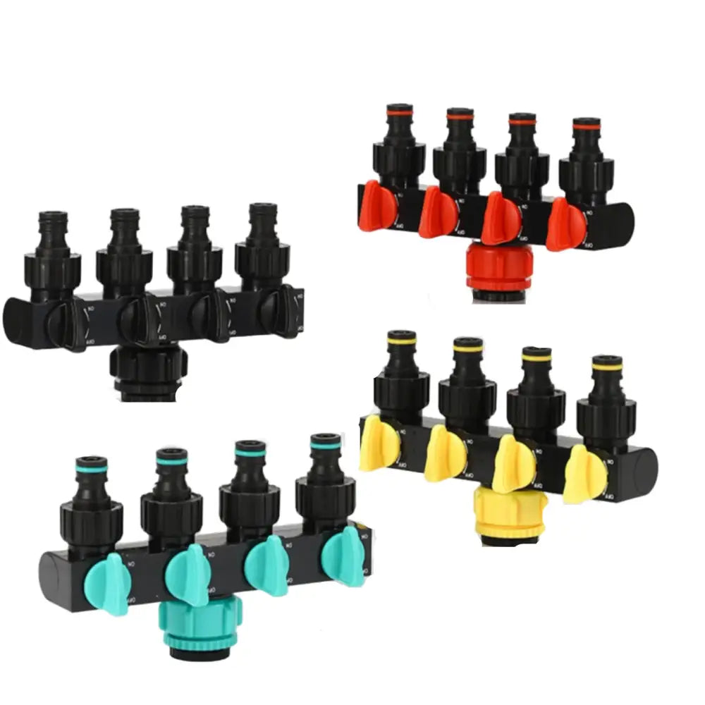 4-Way Garden Water Splitter with European Standard Threads - SS