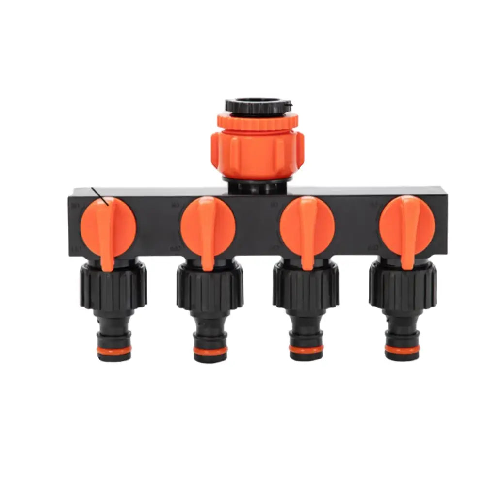 4-Way Garden Water Splitter with European Standard Threads - SS
