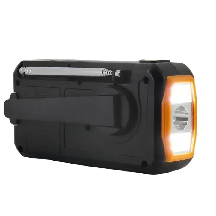 4000mAh Emergency Portable Solar Power Radio with Hand Crank Charging AM/FM Weather Radio LED Flashlight Bank Phone