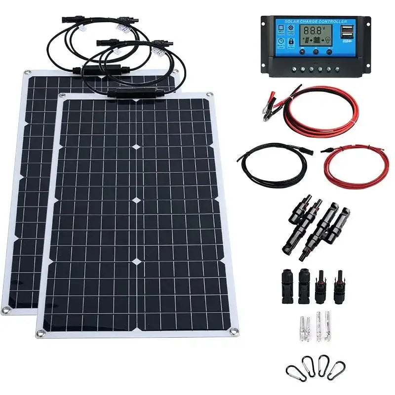 4000W Solar Panel & Inverter Kit 12V–220V - 2pcs / Solar Panel - SS