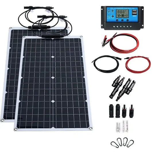 4000W Solar Panel & Inverter Kit 12V–220V - 2pcs / Solar Panel - SS