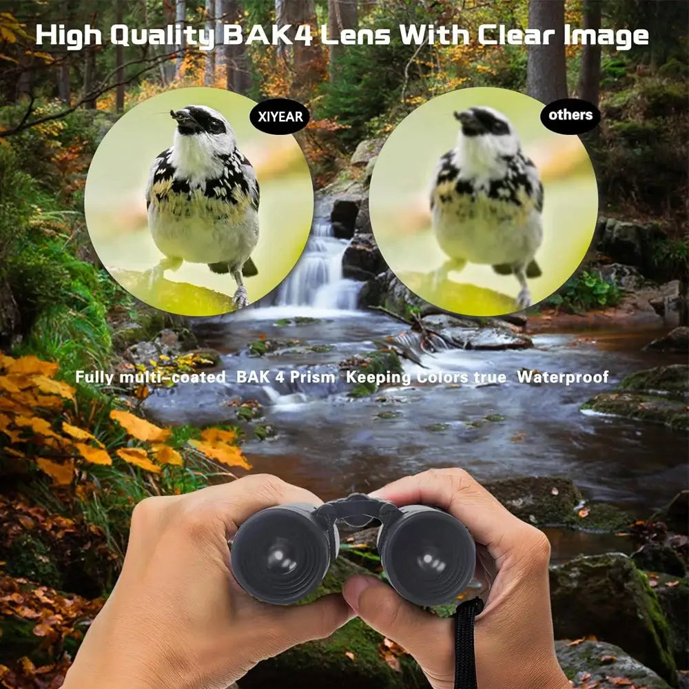 40x22 HD Binoculars – Long Range Mini Telescope with BAK4 Optics - Black - SS