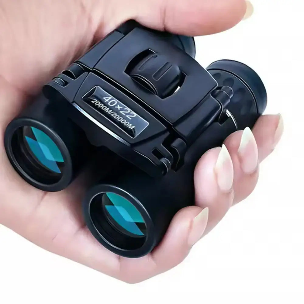 40x22 HD Binoculars – Long Range Mini Telescope with BAK4 Optics - Black - SS