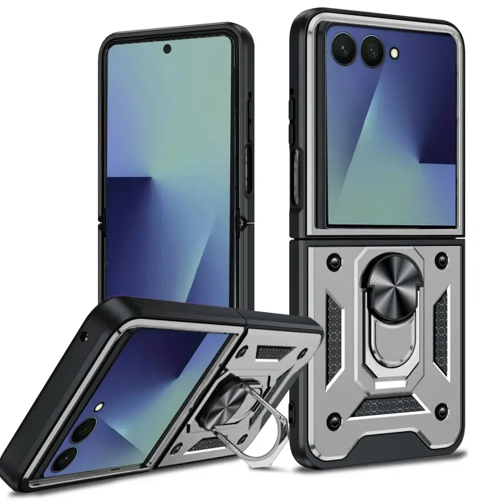 Rugged Military Grade Cover for the Samsung Galaxy Z Flip7 (7 colours available) - Silver / Samsung Z Flip7 - 9eight5