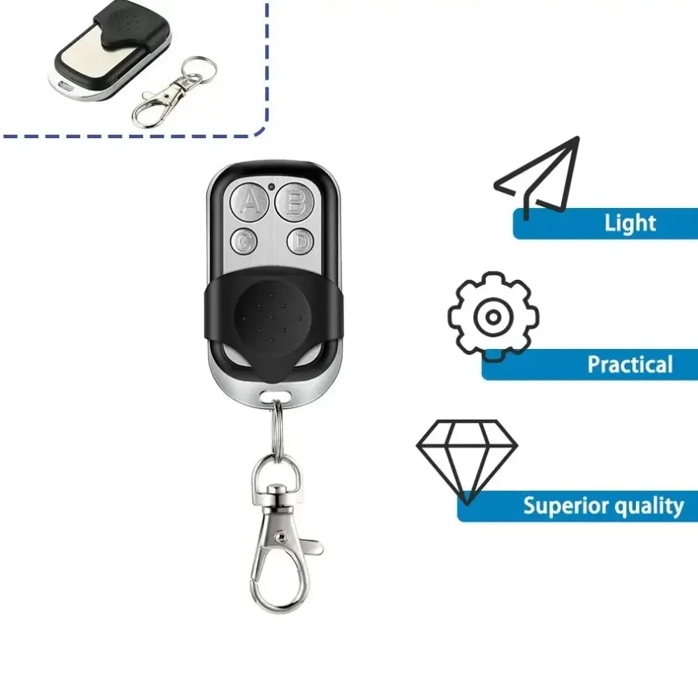 433MHz 4Button ABCD/Lock Unlock Remote Control Metal Push Button Transmitter Universal 4 Buttons Garage Door Opener