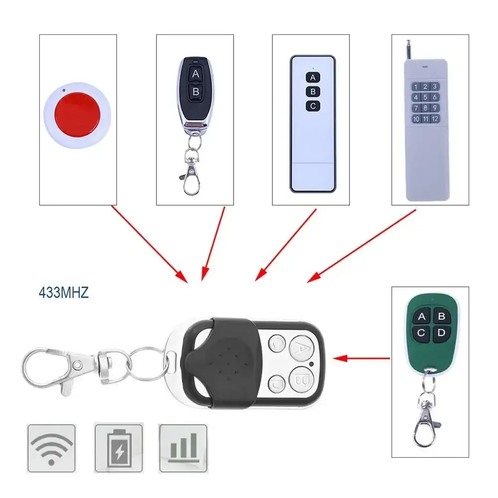 433MHz 4Button ABCD/Lock Unlock Remote Control Metal Push Button Transmitter Universal 4 Buttons Garage Door Opener