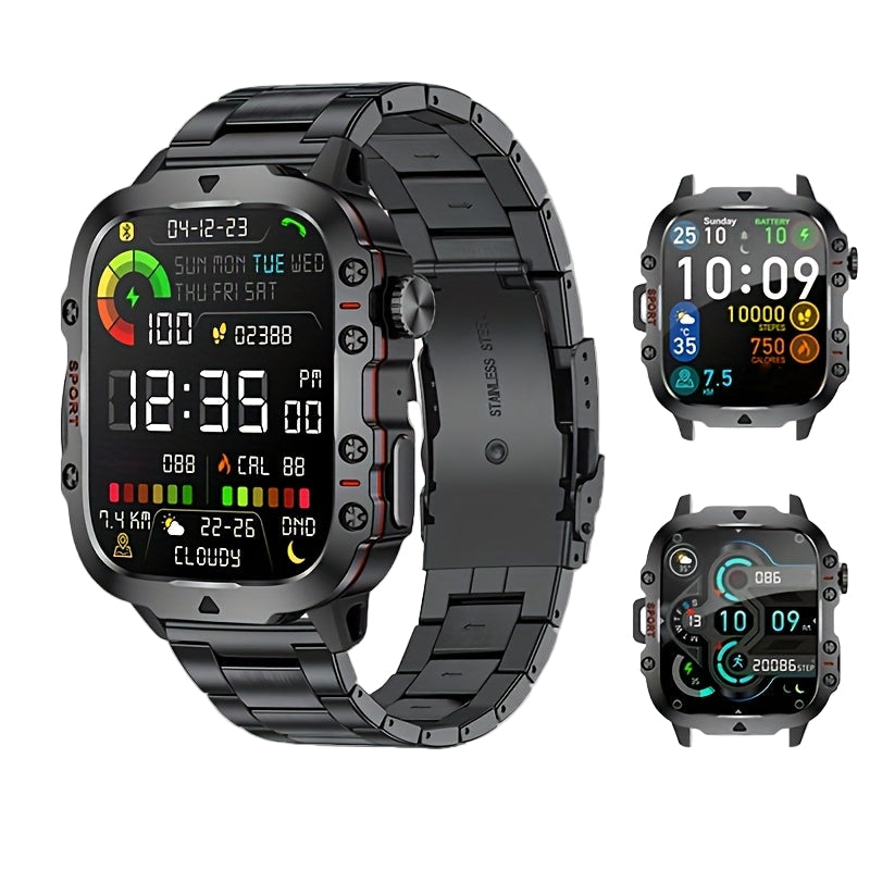 LIGE Men's Smartwatch – Voice Assistant, Breathing Exercises, Raise-to-Wake Screen (4 colours available)