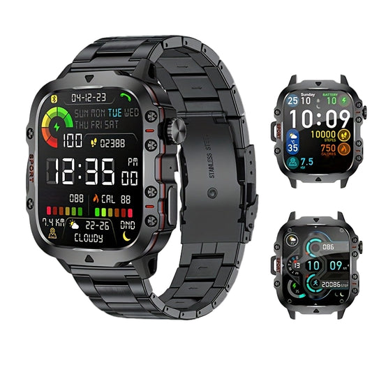 LIGE Men's Smartwatch – Voice Assistant, Breathing Exercises, Raise-to-Wake Screen (4 colours available)