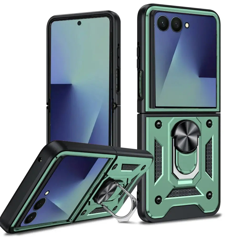 Rugged Military Grade Cover for the Samsung Galaxy Z Flip7 (7 colours available) - Green / Samsung Z Flip7 - 9eight5