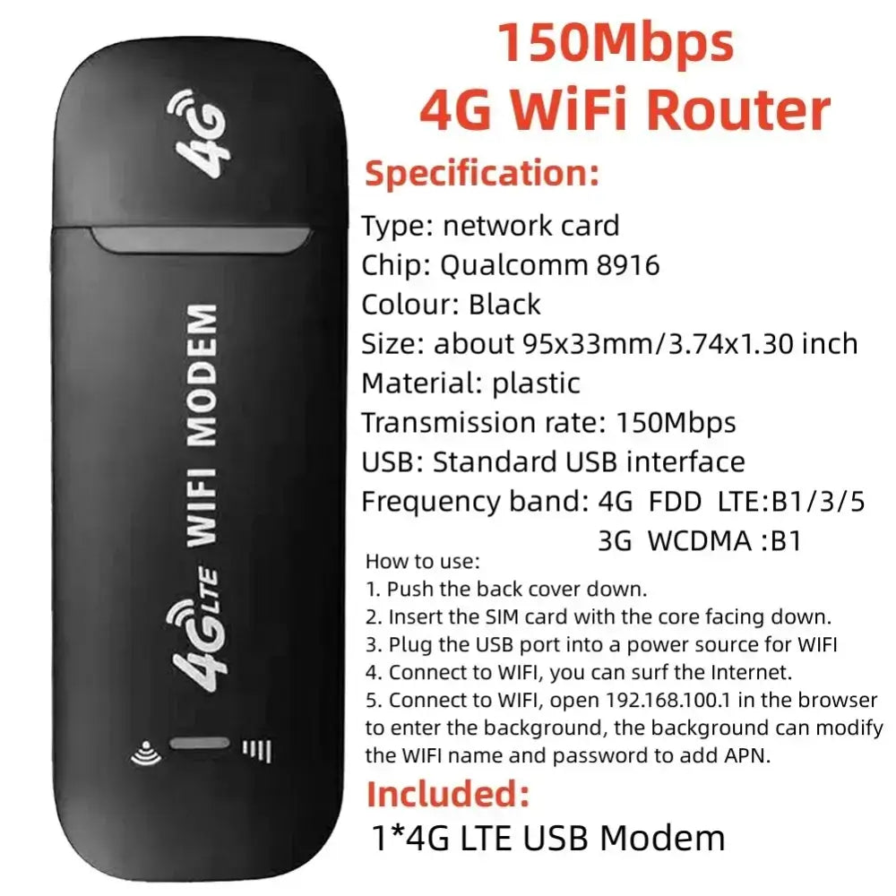 4G LTE Portable WiFi Router & Mobile Hotspot (8 different variants available) - 150MP 4G WiFi Router - 9eight5