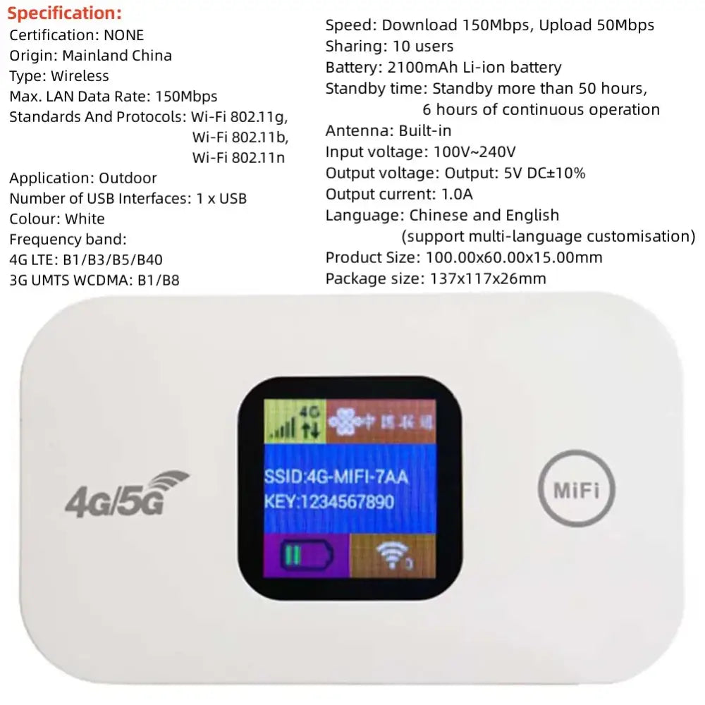 4G LTE Portable WiFi Router & Mobile Hotspot (8 different variants available) - 9eight5