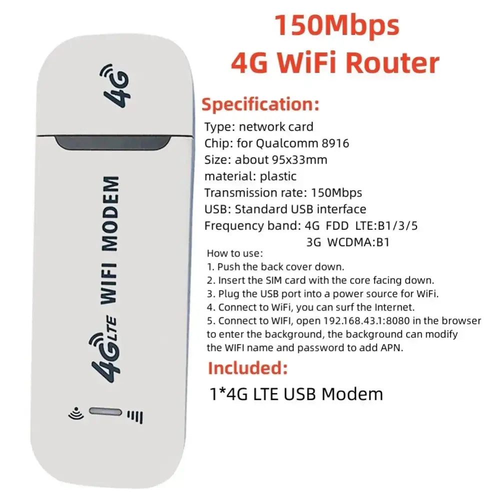 4G LTE Portable WiFi Router & Mobile Hotspot (8 different variants available) - 150MP 4G WiFi Router 1 - 9eight5