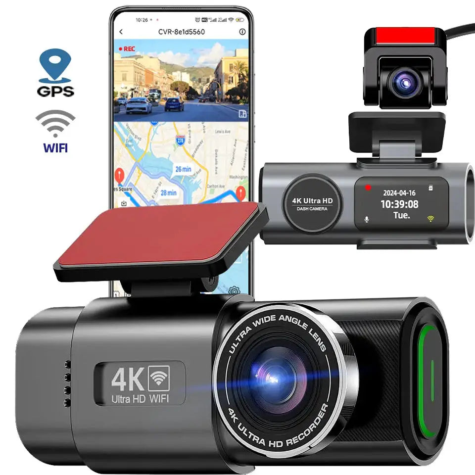 4K UHD Dash Cam with WiFi & GPS (different sizes and models available) - HBC