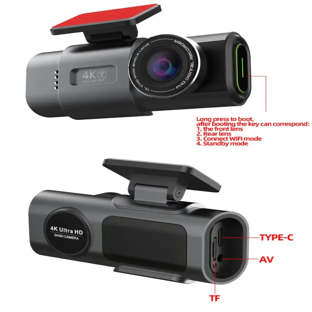 4K UHD Dash Cam with WiFi & GPS (different sizes and models available) - HBC