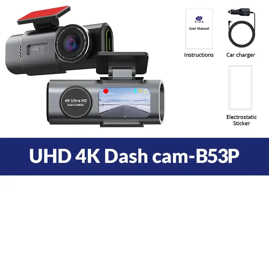 4K UHD Dash Cam with WiFi & GPS (different sizes and models available) - 4K DVR-B53P / 128GB / Dash Cam - HBC