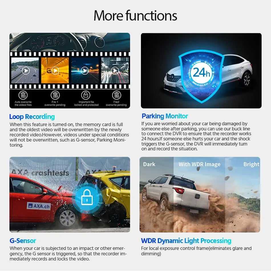 4K UHD Dash Cam with WiFi & GPS (different sizes and models available) - HBC