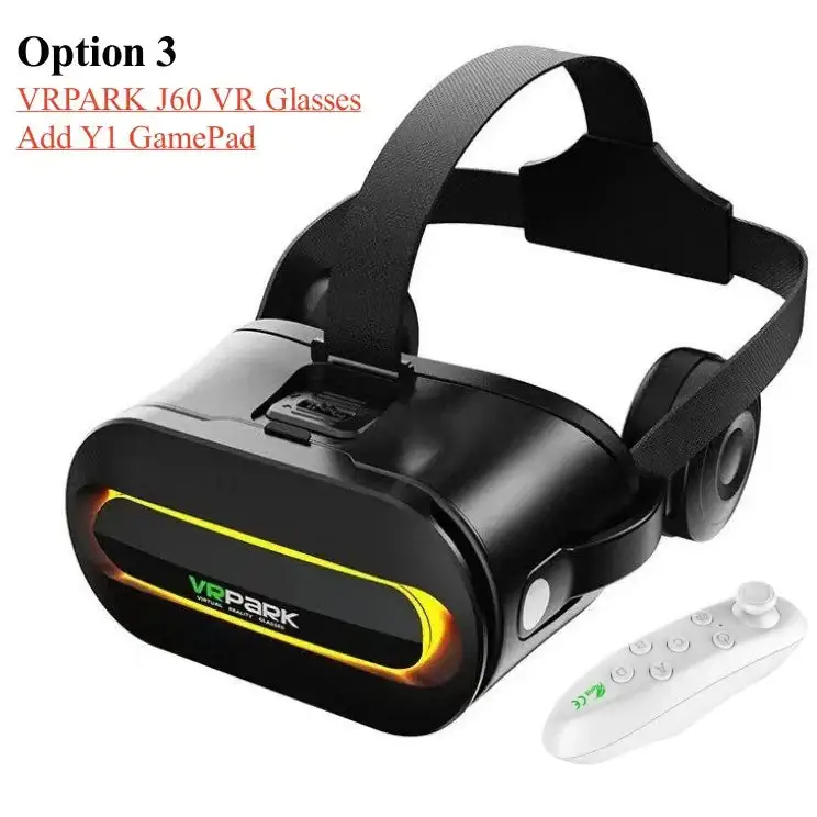 4K Wireless VR Glasses for Smartphones (different models available) - J60 add Y1 gamepad / VR Glasses - 9eight5