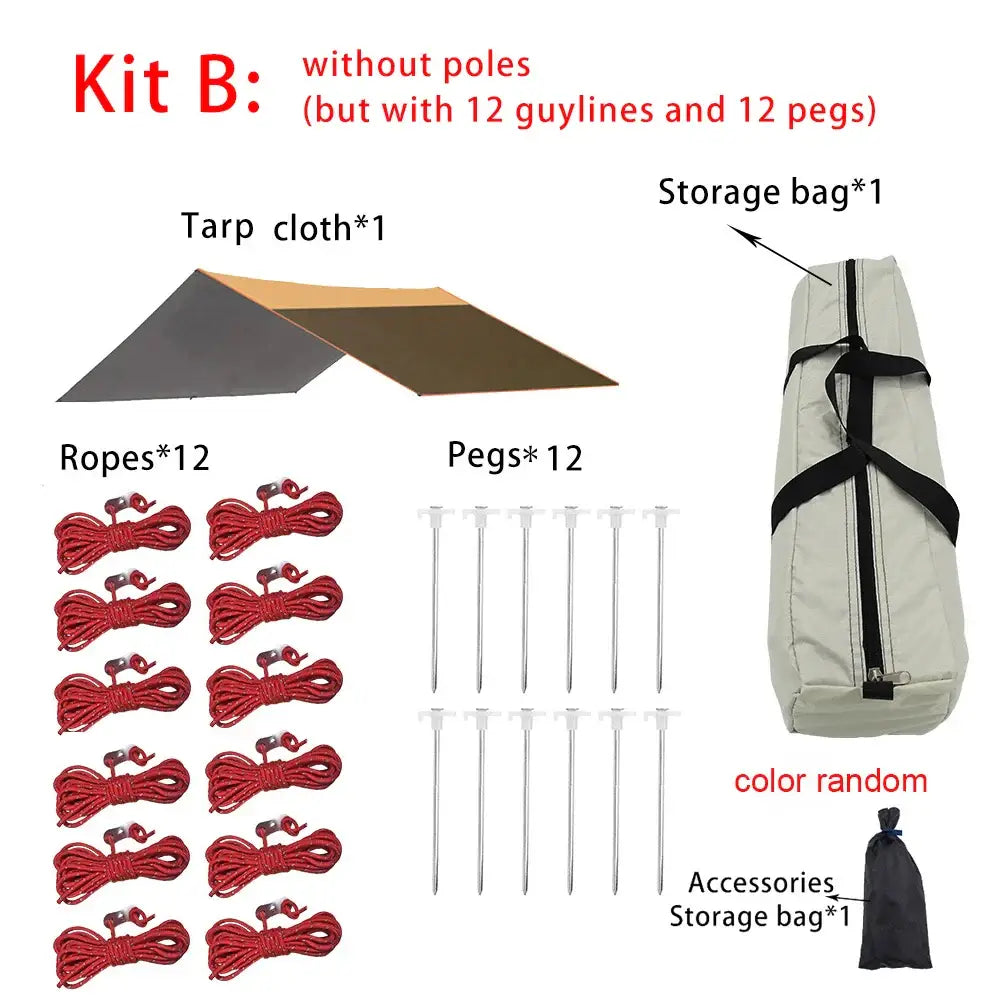 4x6 Large Heavy Duty Waterproof Tarp - Kit B / Coffee White - SS