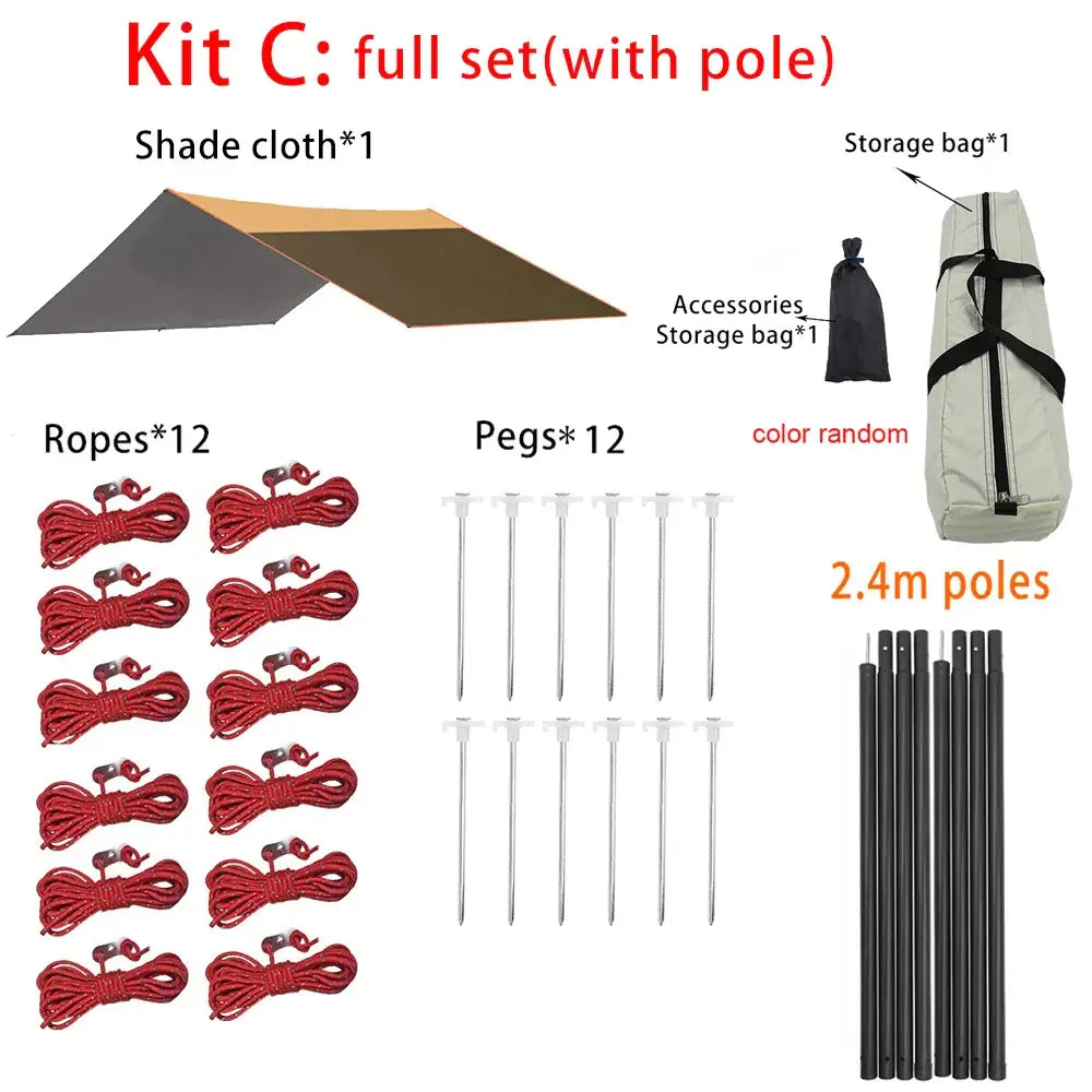 4x6 Large Heavy Duty Waterproof Tarp - Kit C / Coffee White - SS