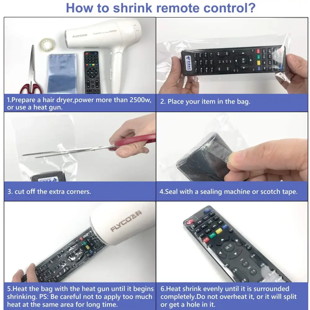 5/10/20PCS Transparent Shrink Film Bag Anti-dust Protective Case Cover For TV Air Conditioner Remote Control Shrink