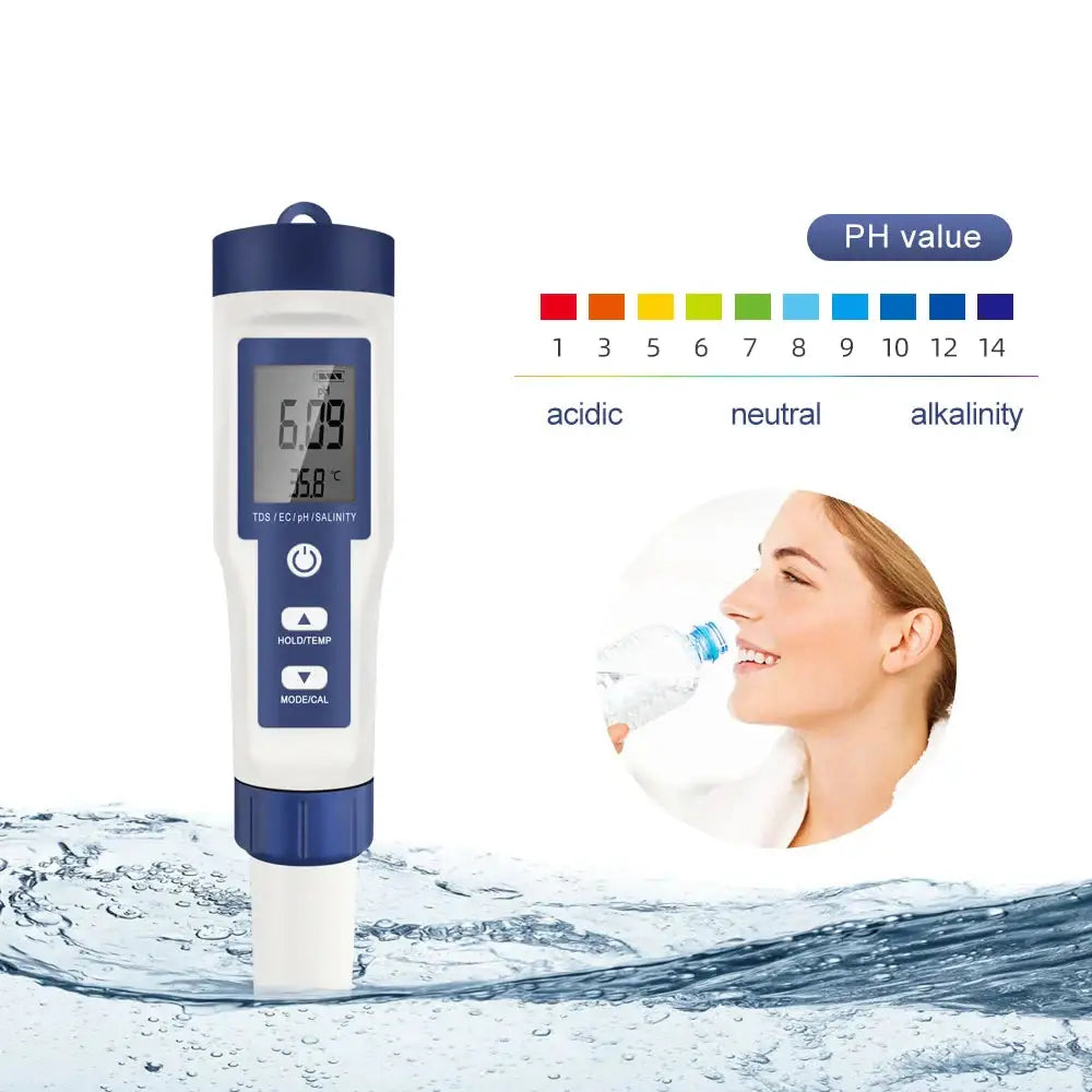 5-in-1 Digital PH TDS EC Meter Pen - HBC