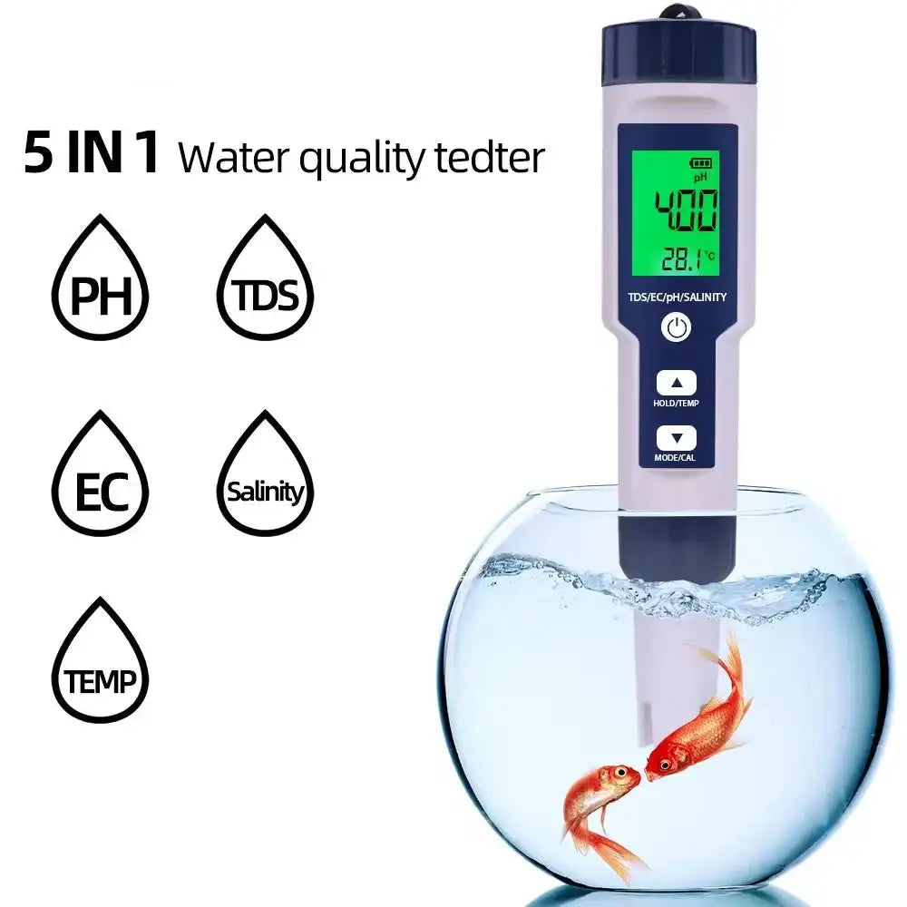 5-in-1 Digital PH TDS EC Meter Pen - HBC
