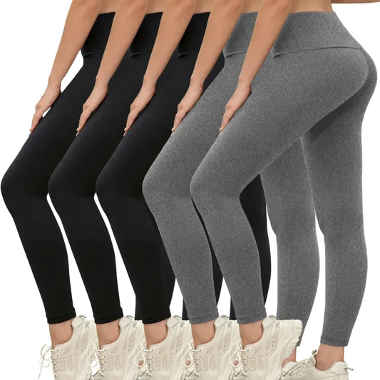 5-Pack of Women’s High-Waisted Workout Leggings (various sizes and colours available) - SS