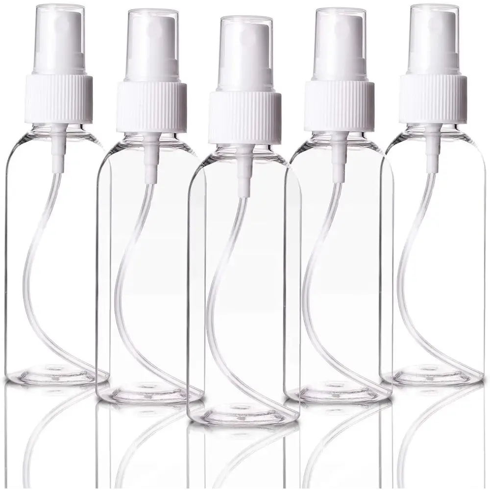 50 x Bottle & Cap - Fine Mist Atomiser Sprayer + Bottles 100ml clear 20/410