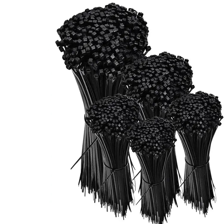 500/1000PCS Self-locking Plastic Nylon Tie Black Zip Wraps Strap Nylon Cable Tie Set Fastening Ring Loop Wire Wrap
