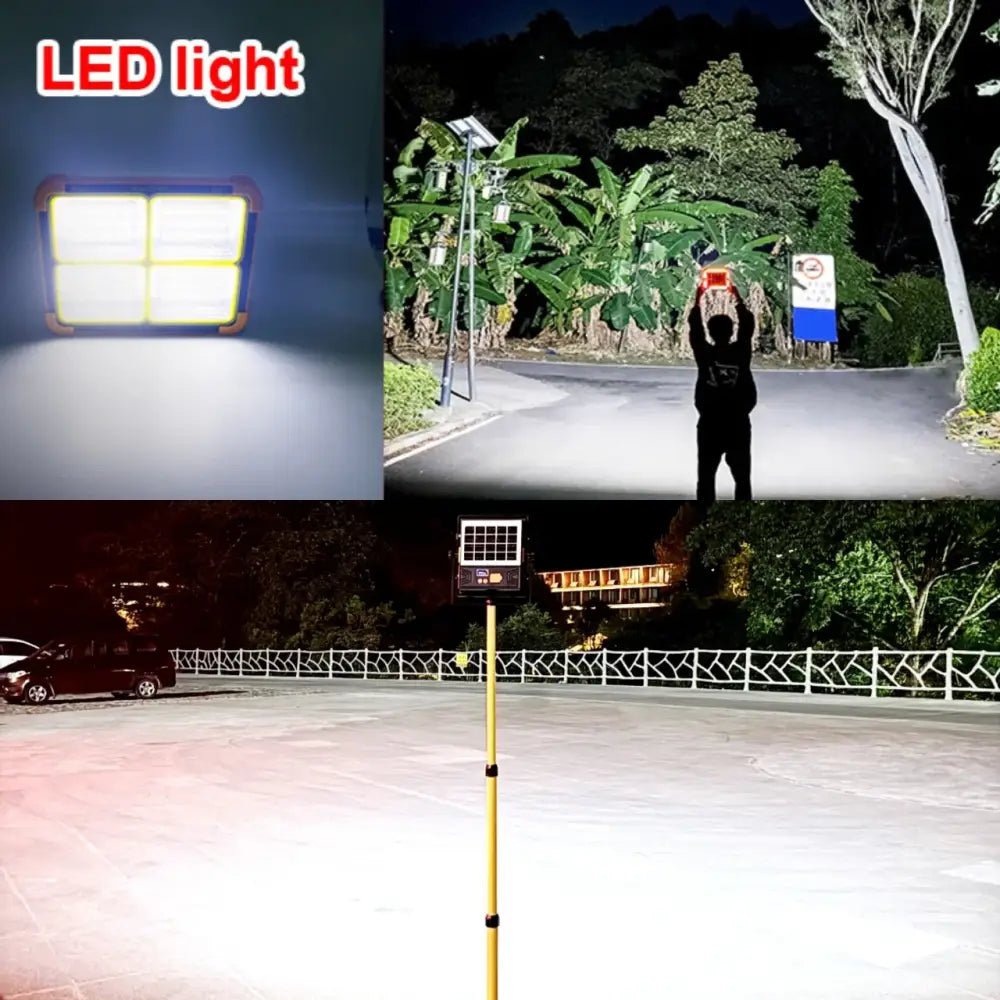 500WSolar Charging Flood Light IP66 Waterproof Portable Tent Camping Light Power Bank Outdoor Emergency Lighting