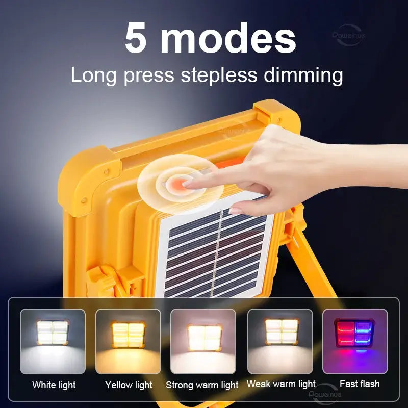 500WSolar Charging Flood Light IP66 Waterproof Portable Tent Camping Light Power Bank Outdoor Emergency Lighting