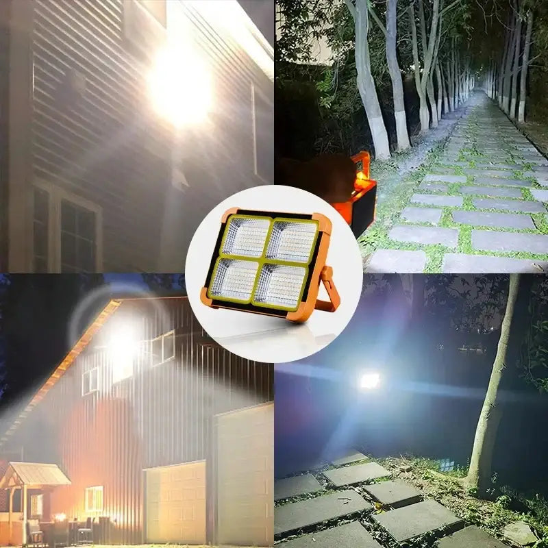 528LED Solar Charging Flood Light IP66 Waterproof Portable Tent Camping Light Power Bank 10000mAh For Outdoor Emergency