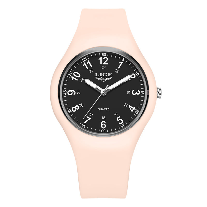 LIGE Minimalist Silicone Quartz Watch – Unisex Design (Available in Multiple Colour Combinations)