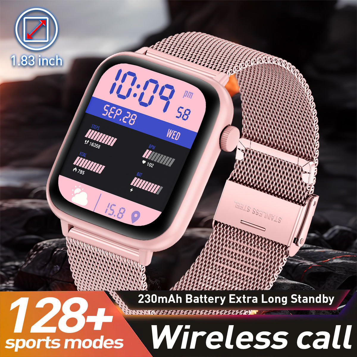 LIGE Smart Watch – HD TFT Screen, Wireless Calls, 128+ Sports Modes