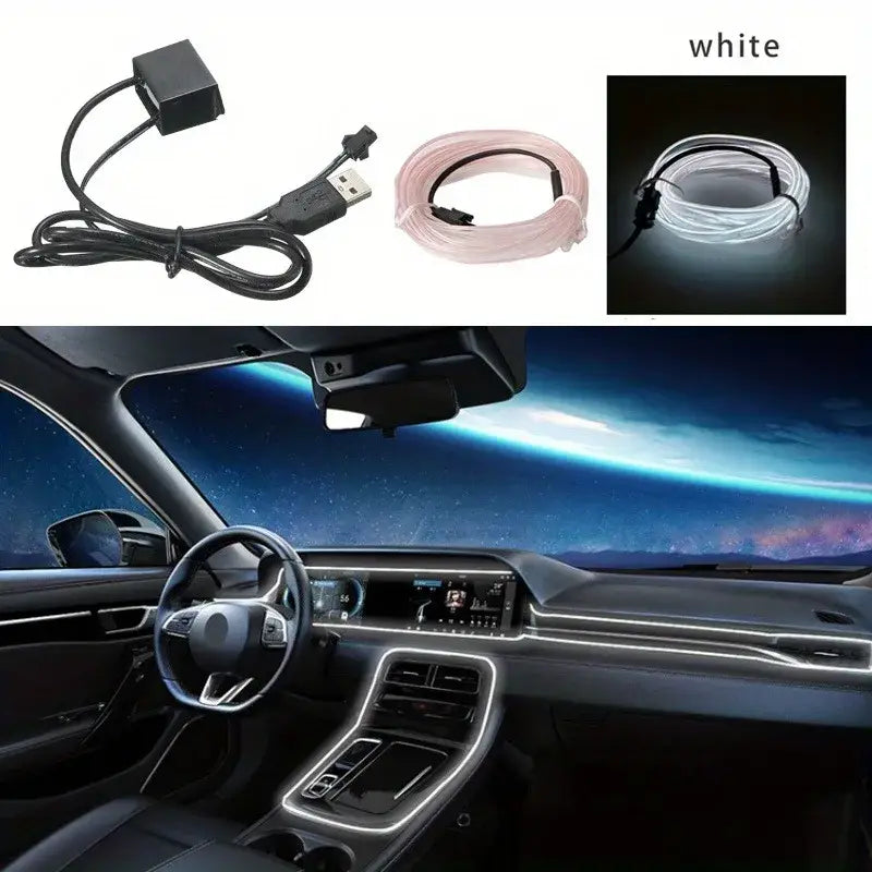 5M USB LED Neon Car Interior Light (7 colours available)