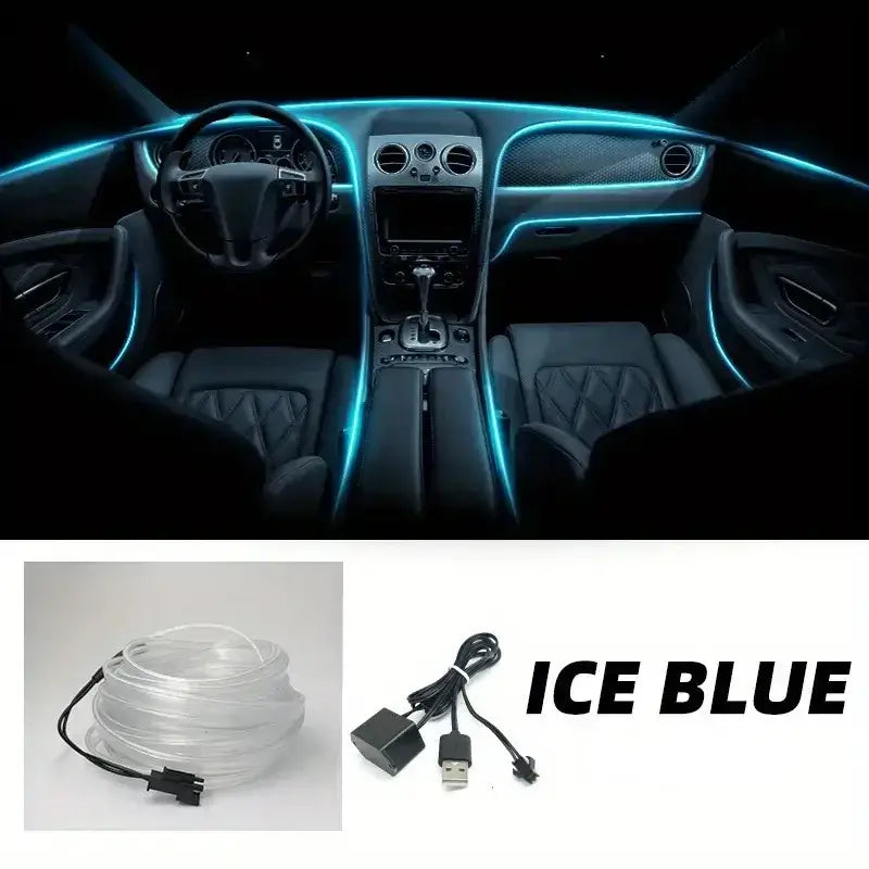 5M USB LED Neon Car Interior Light (7 colours available) - Ice Blue