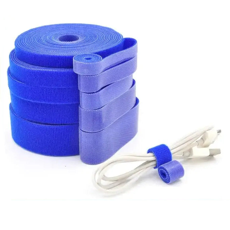 5Meter/Roll Double-Sided Hook and Loop Straps Self-Gripping Fastener Cable Ties Adjustable Cord Organizer Tie