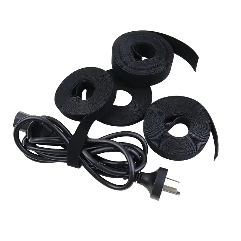 5Meter/Roll Reusable Cable Ties Black 10/15/20/25mm Width Double Side Hook and Loop Fastening Straps Cable Wire