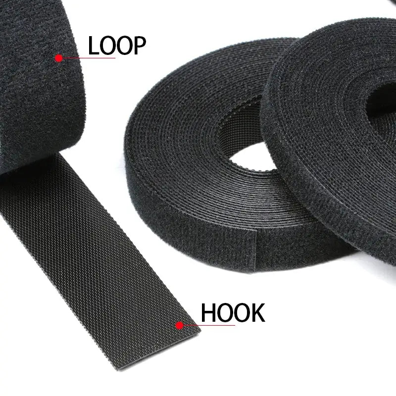 5Meter/Roll Reusable Cable Ties Black 10/15/20/25mm Width Double Side Hook and Loop Fastening Straps Cable Wire