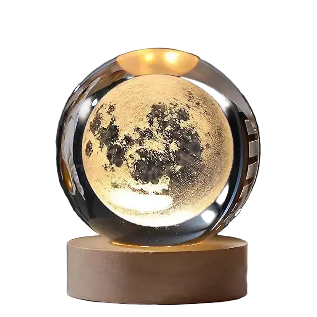 6/8Cm 3D Crystal Ball Planet Night Light
