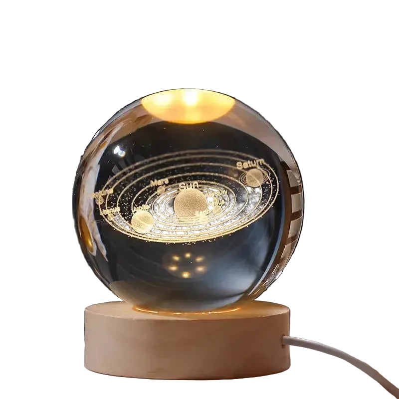 6/8Cm 3D Crystal Ball Planet Night Light