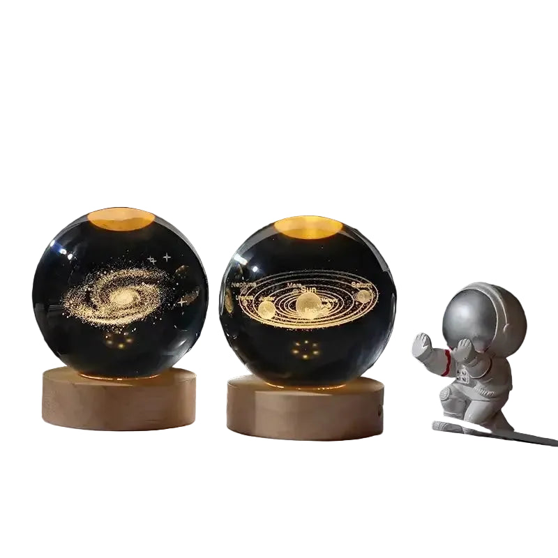 6/8Cm 3D Crystal Ball Planet Night Light