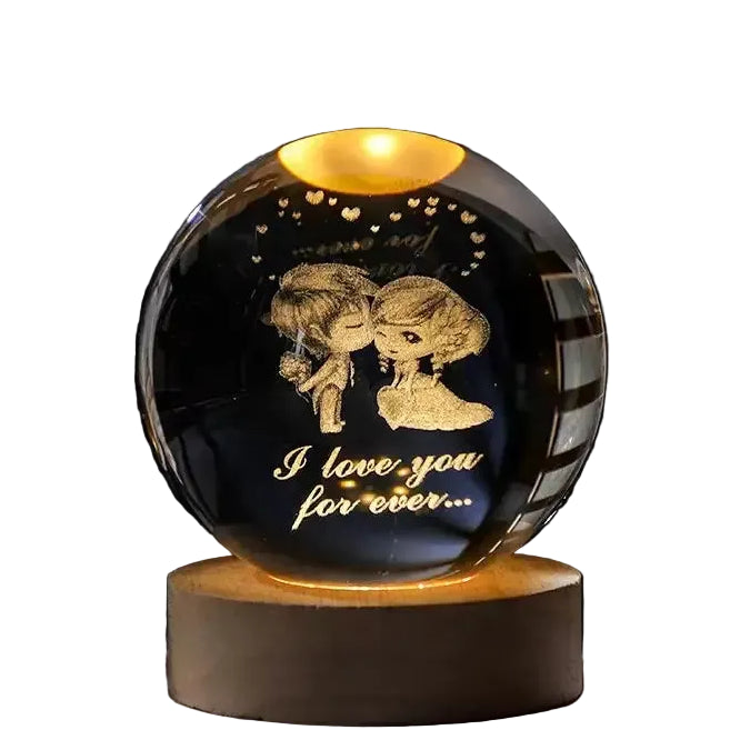 6/8Cm 3D Crystal Ball Planet Night Light