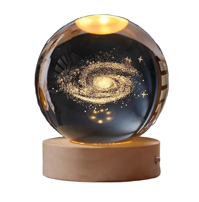 6/8Cm 3D Crystal Ball Planet Night Light - Galaxy / 6Cm Ball With Base